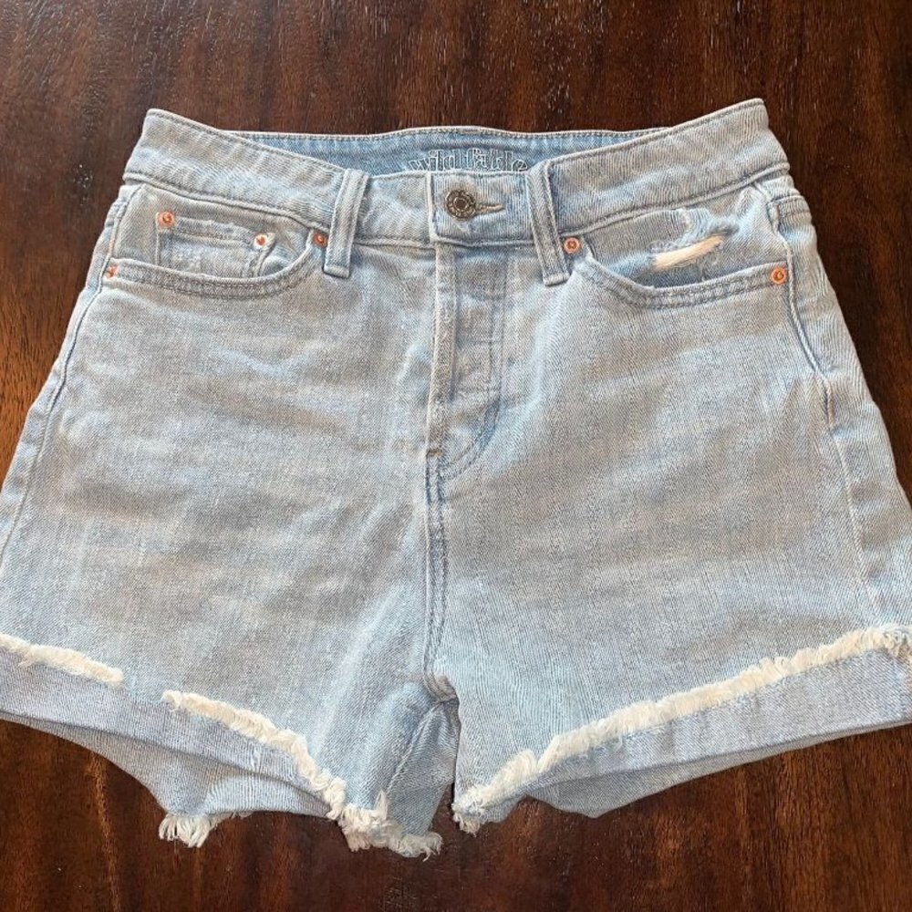 Wild Fable Jean Shorts High Rise Faded Distressed